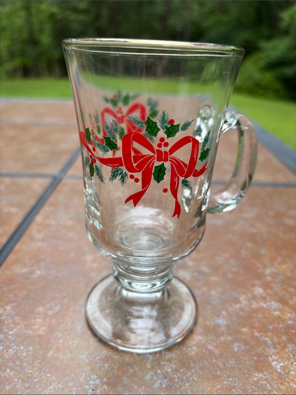 Vintage Libbey Glass Company Pedestal Footed Glass Pattern Is "Irish Mug" - Picture 3 of 8